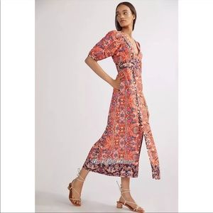 Anthropologie maxi dress in red motif. NWT size 6